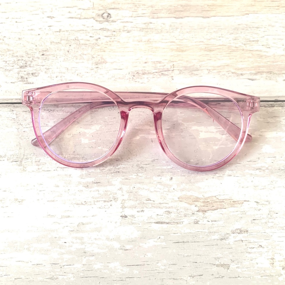Kids Pink Bluelight Glasses Anti Eye Strain Computer Glasses Blue Light NEW